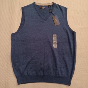 Callaway Merino Wool Navy V-Neck Sweater Vest Men's Size Large